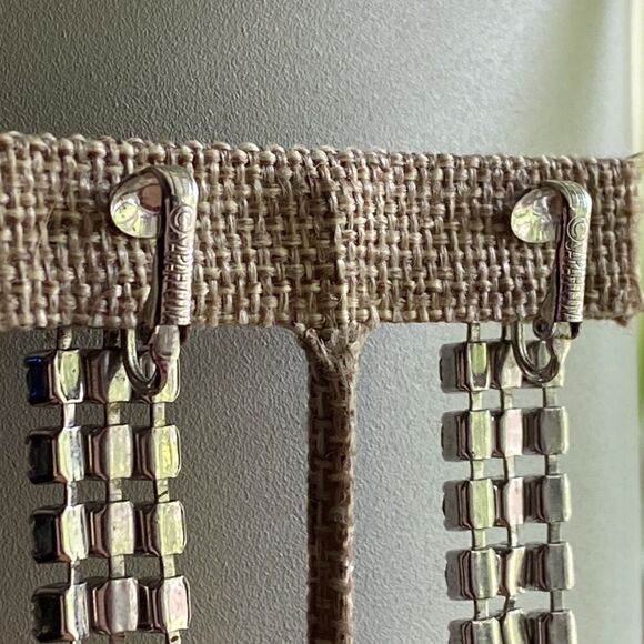 💛 Vintage Sarah COV Rhinestone Spike Clip On Earrings - Picture 4 of 7